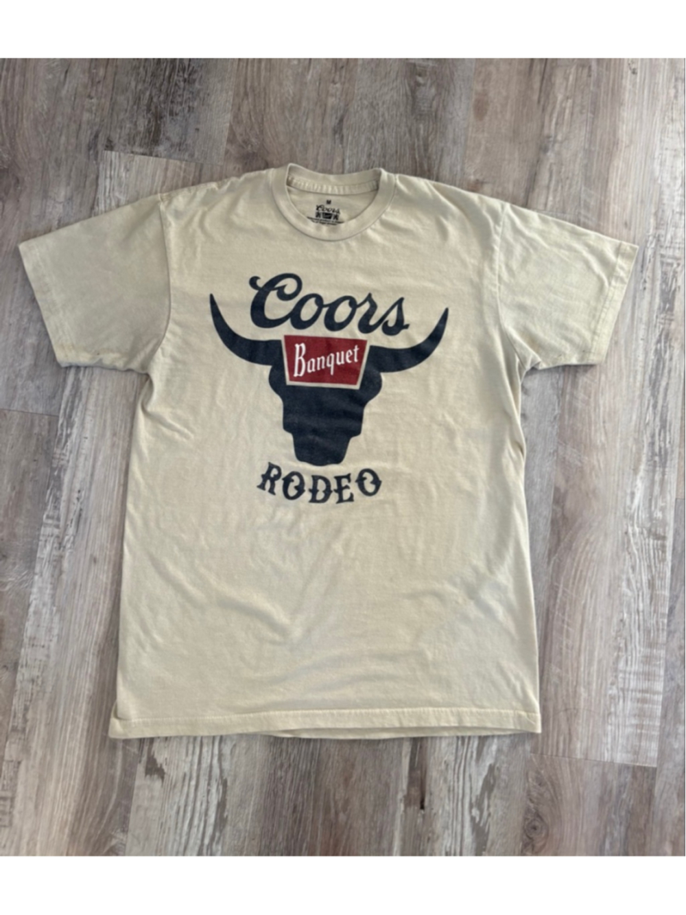 Coors Banquet Rodeo Tee M Beige Black